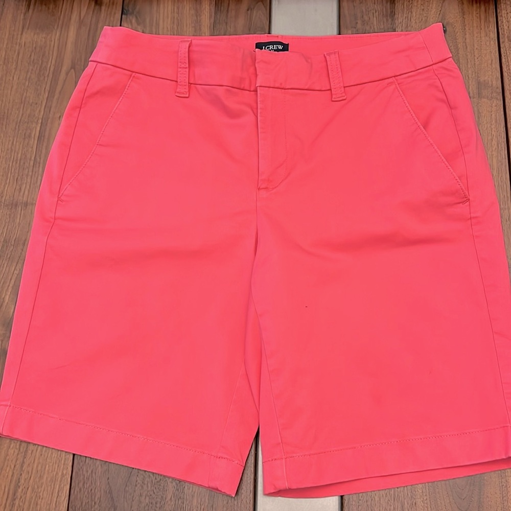 J Crew Med Pink Boyfriend chino Shorts Size 2